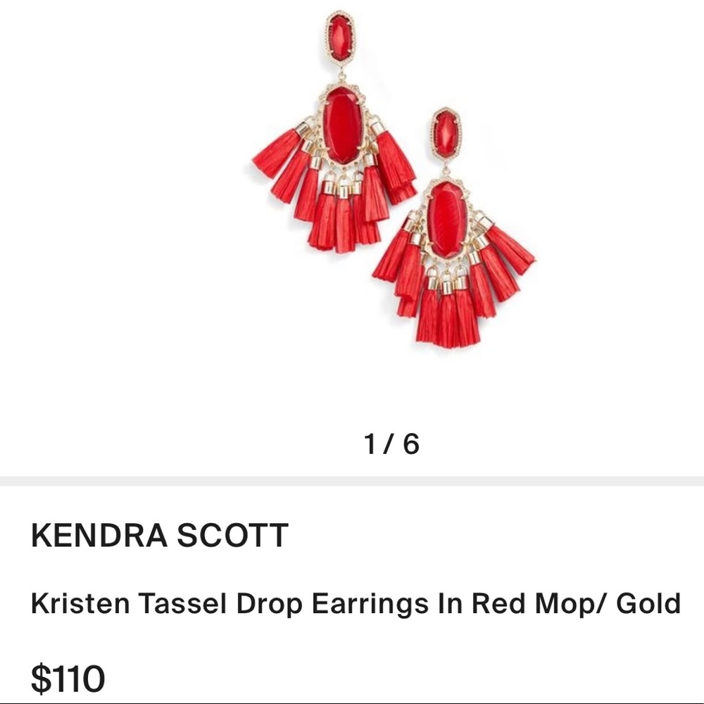 Kendra Scott Red Kirsten Tassle Drop Earrings